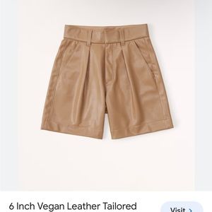 Abercrombie and fitch 6” tailored leather shorts tan medium